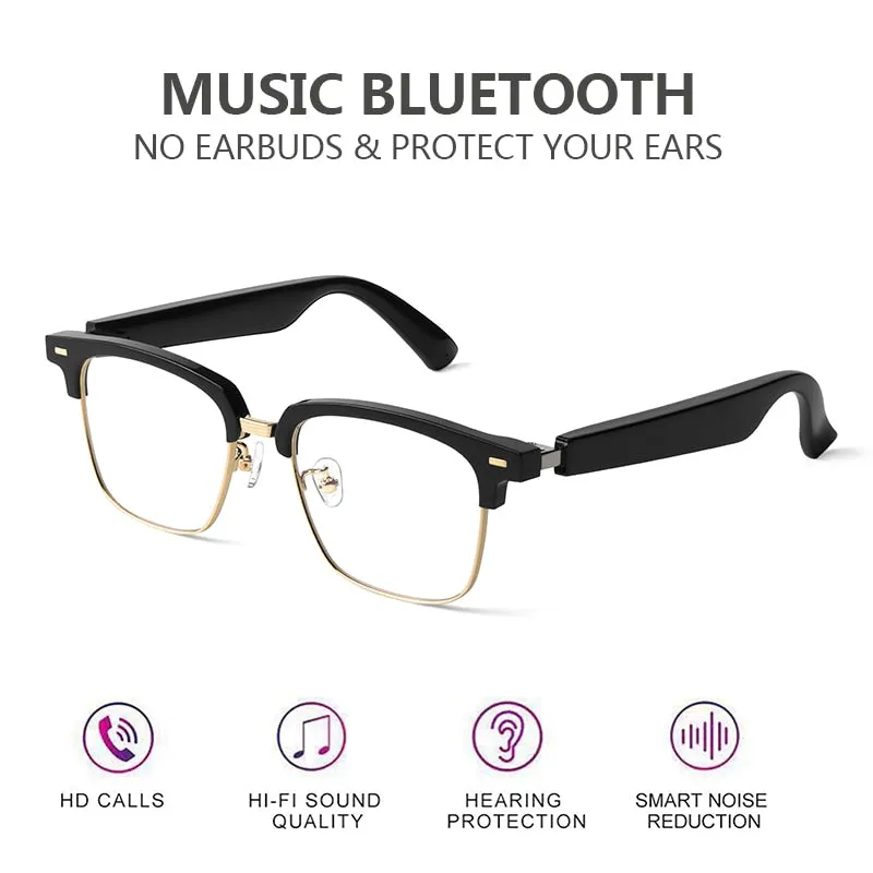 Smart Bluetooth 5.0 Waterproof Call Headphones Anti-Blue Light Music IP67 Wireless glasses