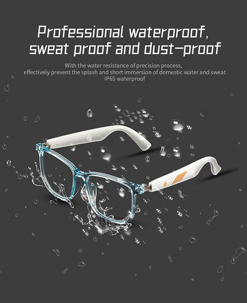 Smart Bluetooth 5.0 Waterproof Call Headphones Anti-Blue Light Music IP67 Wireless glasses