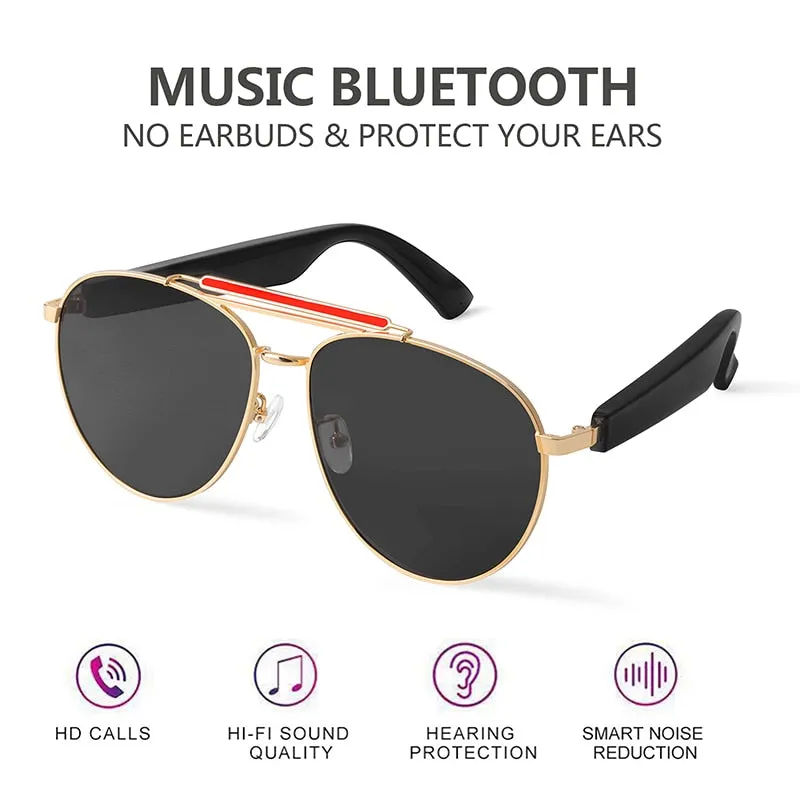 Smart Bluetooth 5.0 Waterproof Call Headphones Anti-Blue Light Music IP67 Wireless glasses