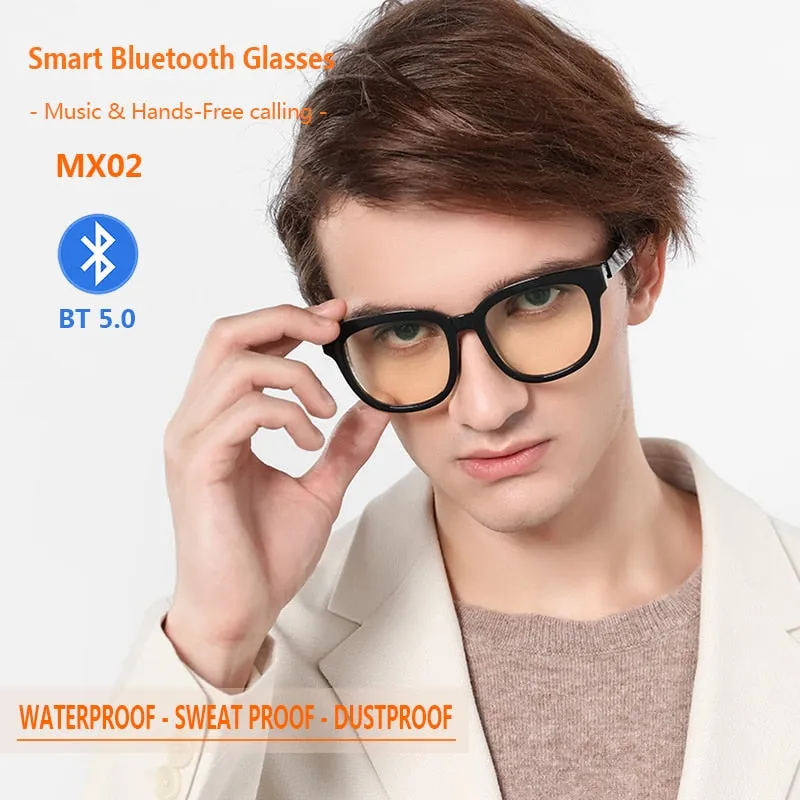 Smart Bluetooth 5.0 Waterproof Call Headphones Anti-Blue Light Music IP67 Wireless glasses