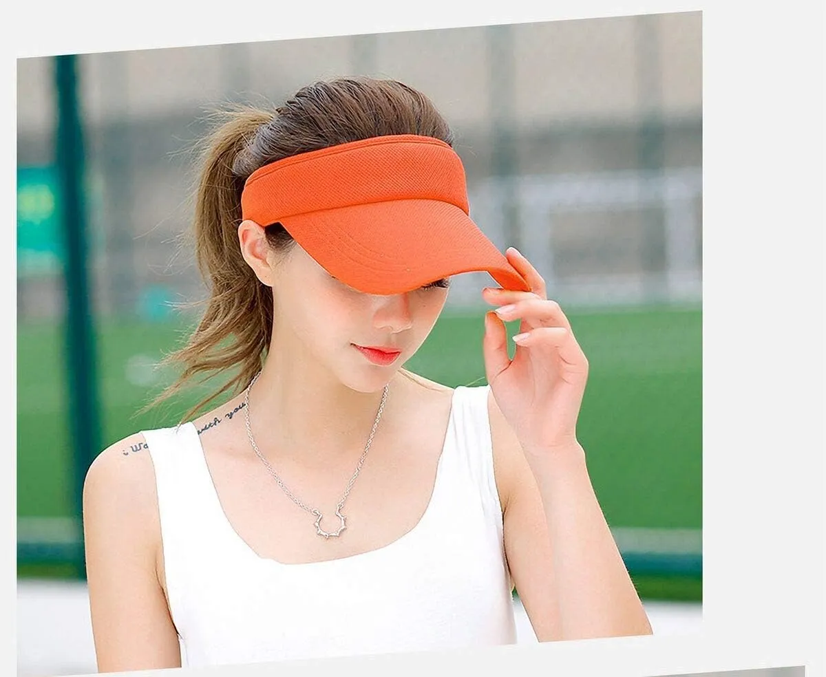 Sports Visor Sun Hats Unisex Men Women Summer Visor Baseball Cap with Thicker Sweatband