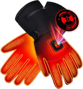 Spring Heated Gloves,Electric Rechargeable Battery Power Waterproof Touchscreen Heated Gloves for Men Women, 3 Heating Temperature Adjustable Thermal Gloves for Skiing Hunting Fishing Camping Cycling