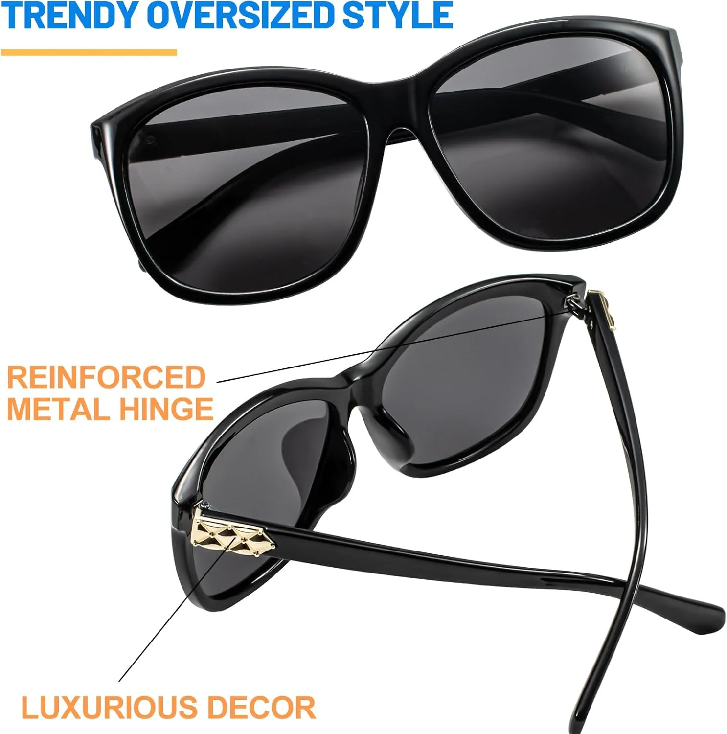 Sunglasses for Women Men Polarized Sun Glasses Trendy Shade Reduce Glare