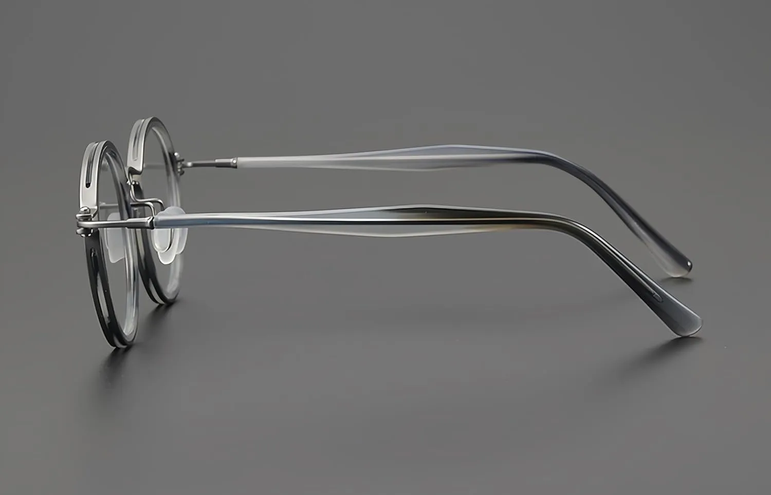 Tate Retro Titanium Acetate Prescription Glasses Frame，Luxury Round Eyeglasses with Blue Light Lenses 48-24-148mm