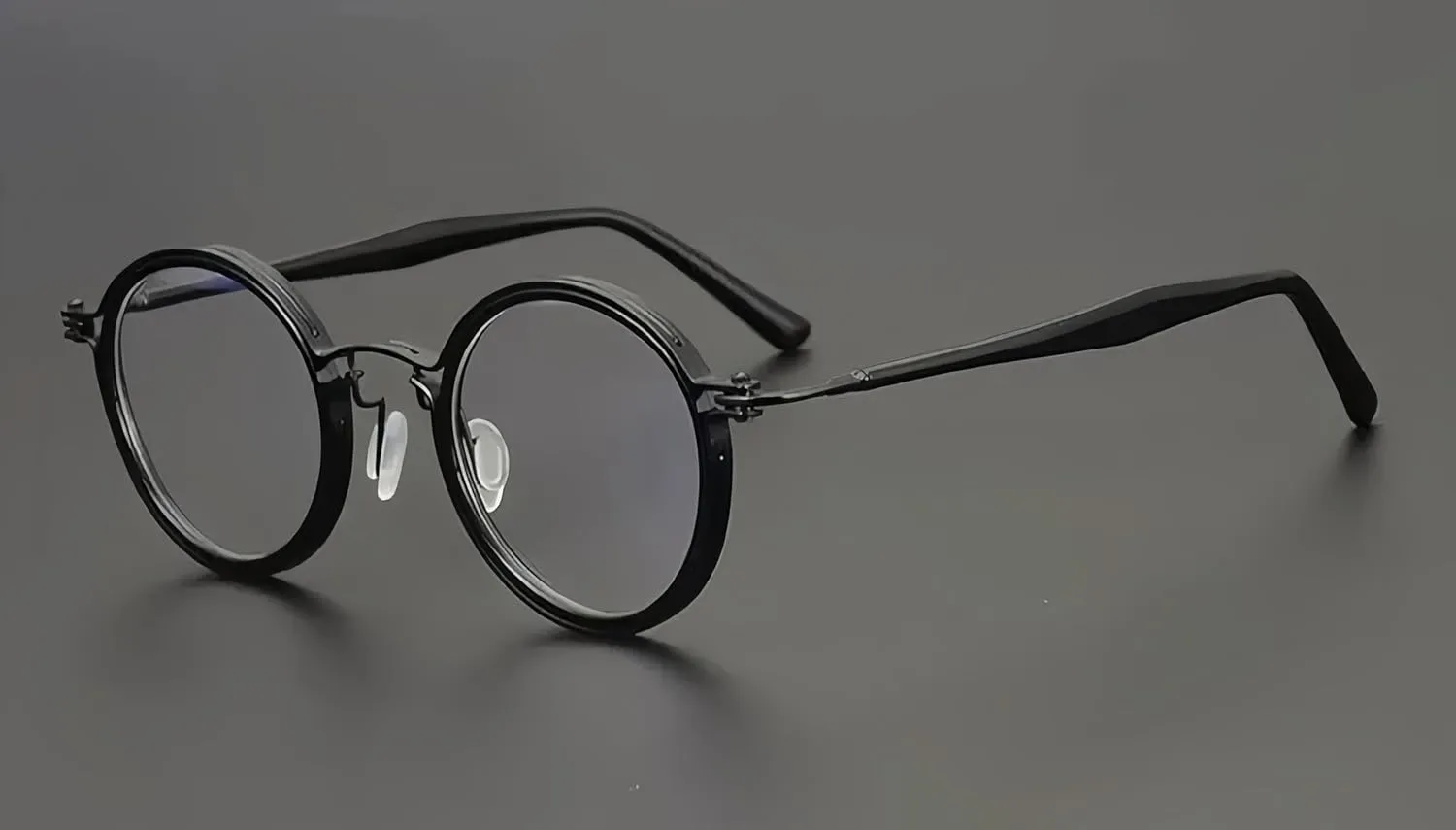 Tate Retro Titanium Acetate Prescription Glasses Frame，Luxury Round Eyeglasses with Blue Light Lenses 48-24-148mm