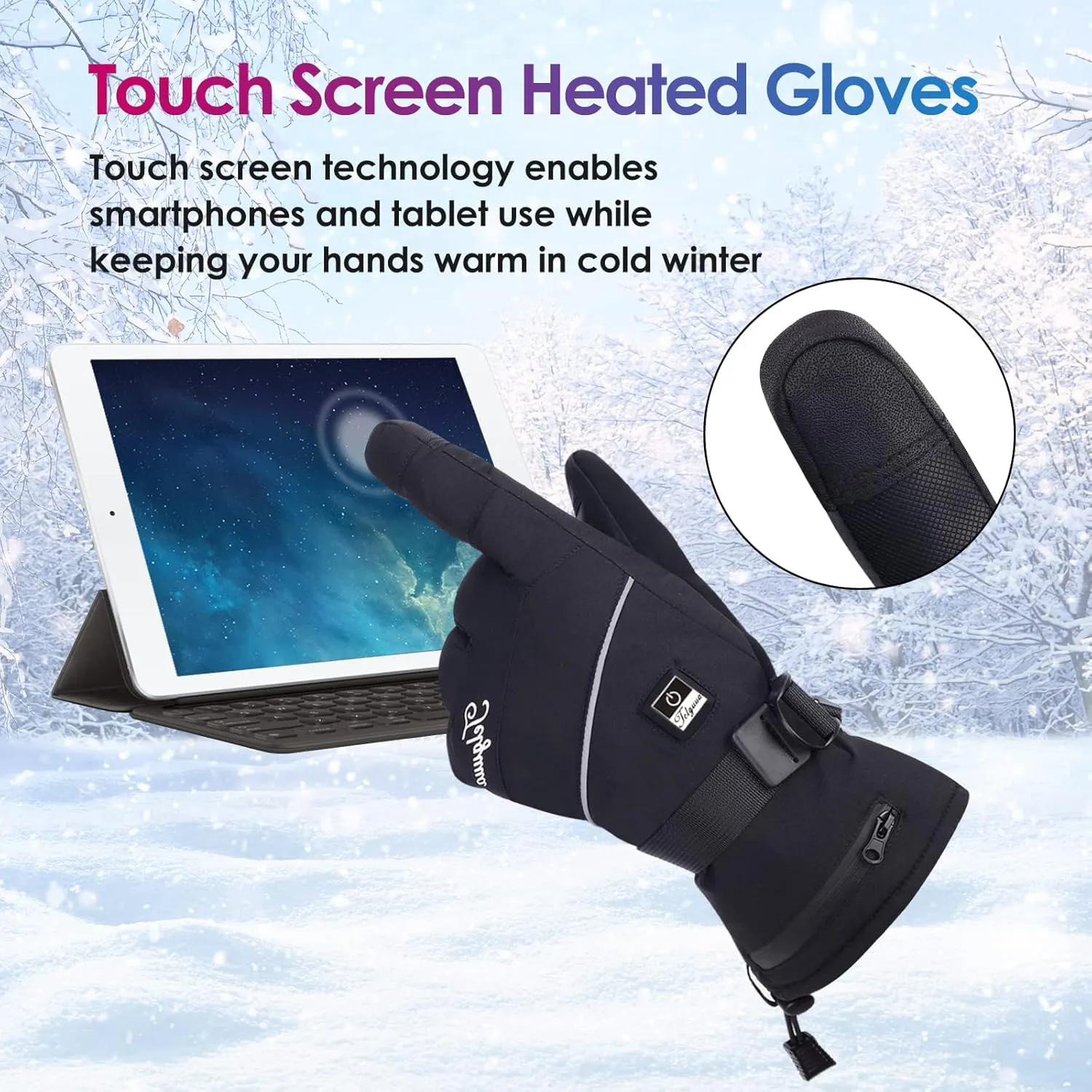 Telguua Heated Gloves for Women Men,Upgraded Battery 5500mAh Electric Heated Ski Gloves Rechargeable for Women Waterproof Touchscreen Heated Work Glove for Raynaud's&Arthritis