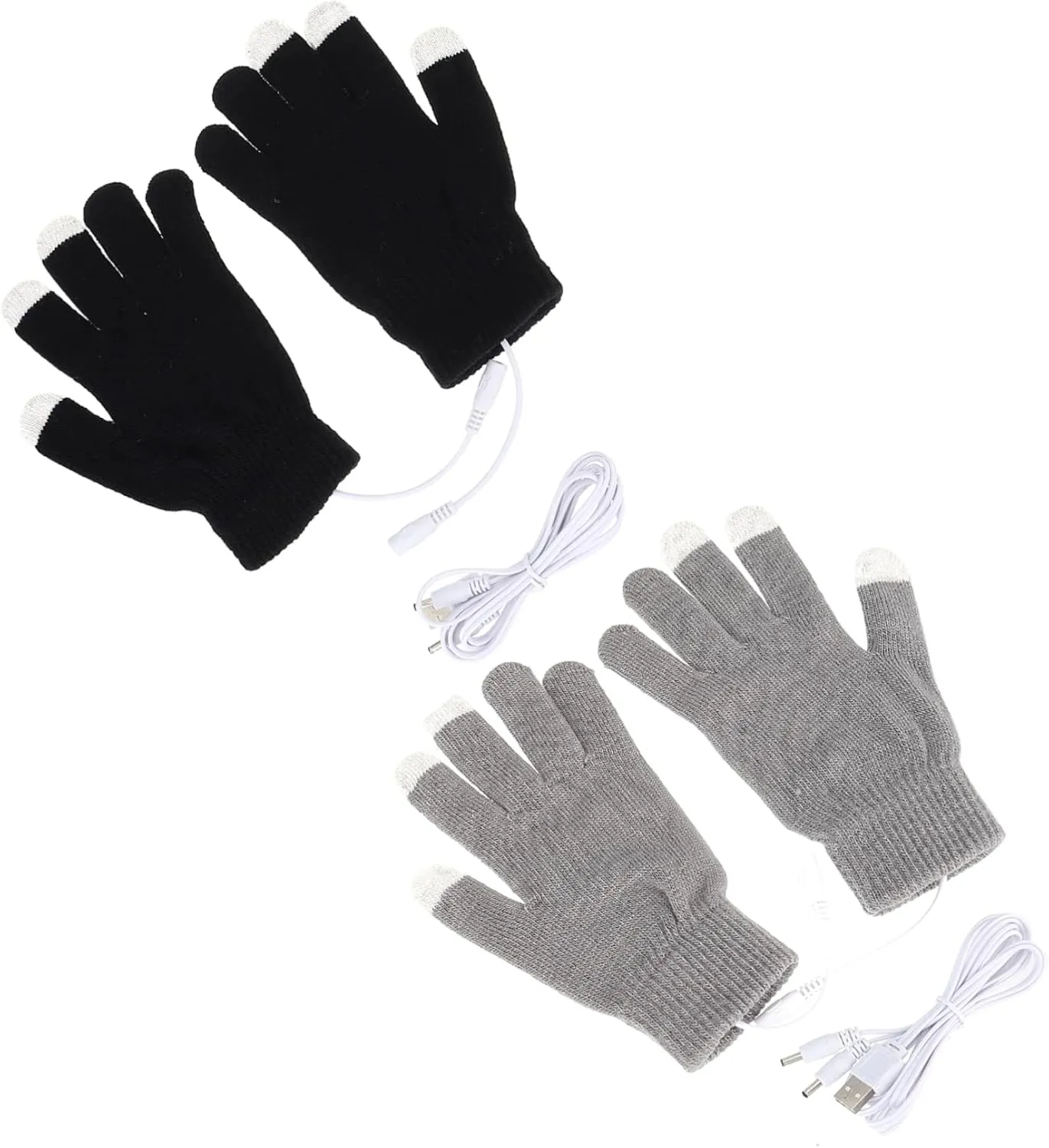 Toyvian 2Pairs USB Heating Touchscreen Gloves Winter Mitts for Men Women Stylish Portable for Typing Gaming Helps Stimulate Comfortable