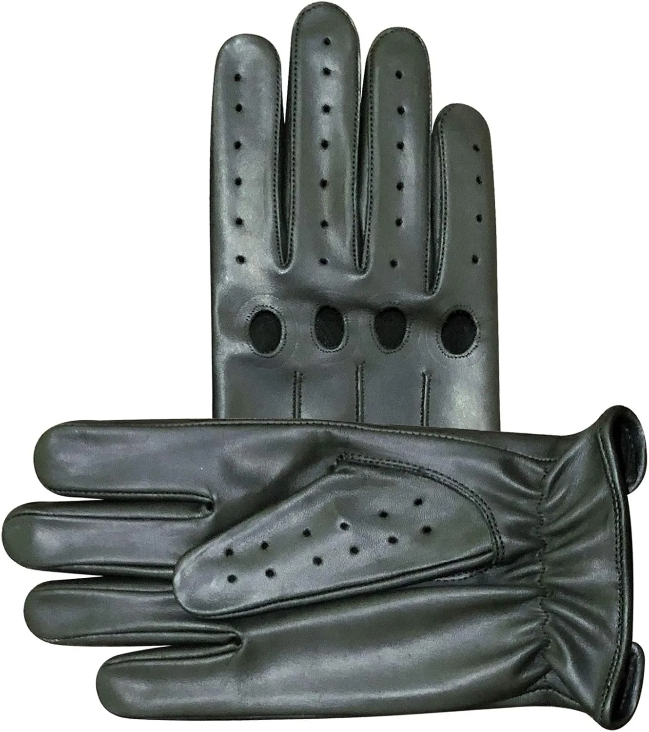 Ultimate Mens Real Soft Premium and Comfortable Cow Hide Nappa Leather Slim Fit Retro Style Classic Dress Fashion Driving Gloves 507 Black