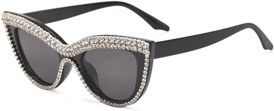 Vintage Cat Eye Sunglasses with Rhinestones in Stylish Women Shades Ins Trendy Eyewear