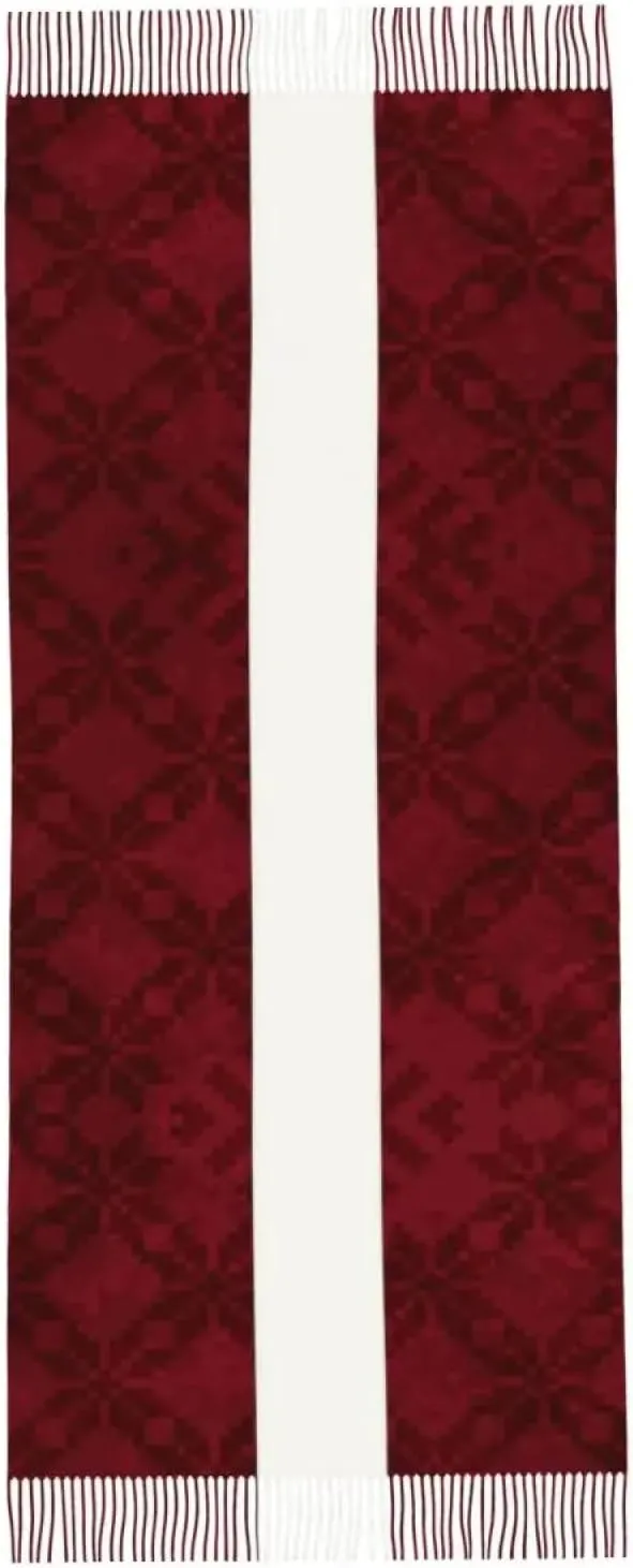 Womens Winter Warm Casual Scarf - Latvian Flag With Traditional Pattern Scarf for Womens Fall Winter C