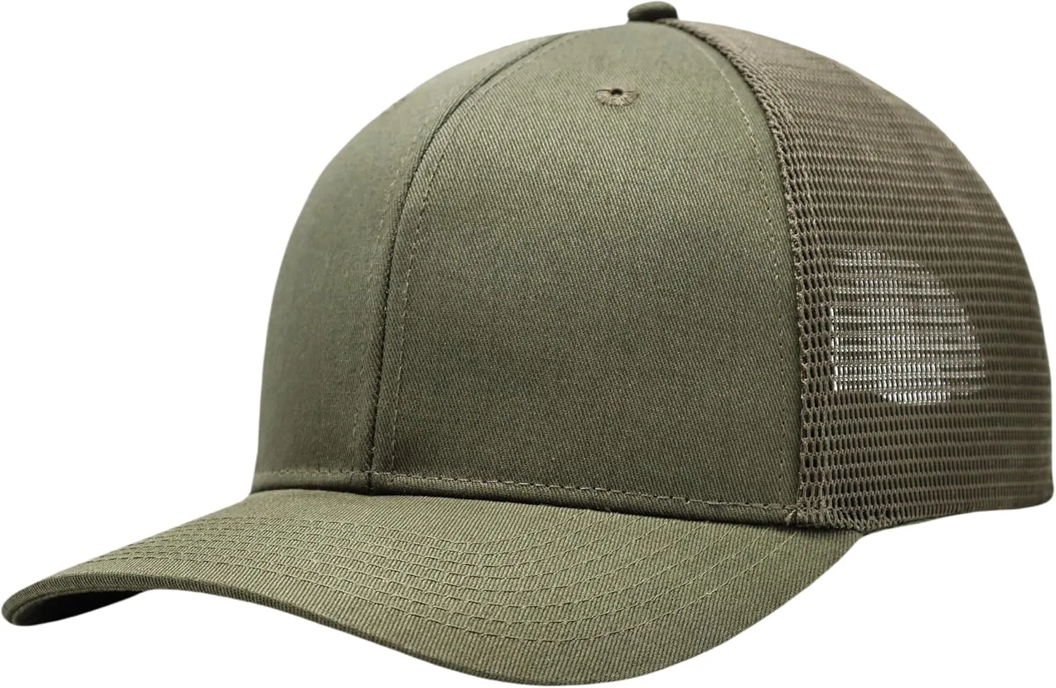 XL,2XL Classic Mesh Army Green Trucker Hat,Blank Adjustable Solid Color Snapback Baseball Cap for Men